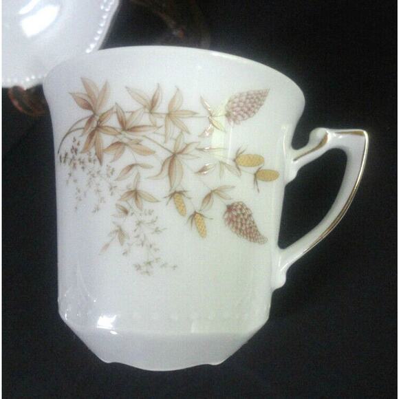 Winterling Coffee Cup Saucer Set Bavarian China Tea Schwarzenbach Wheat Germany - Picture 2 of 6